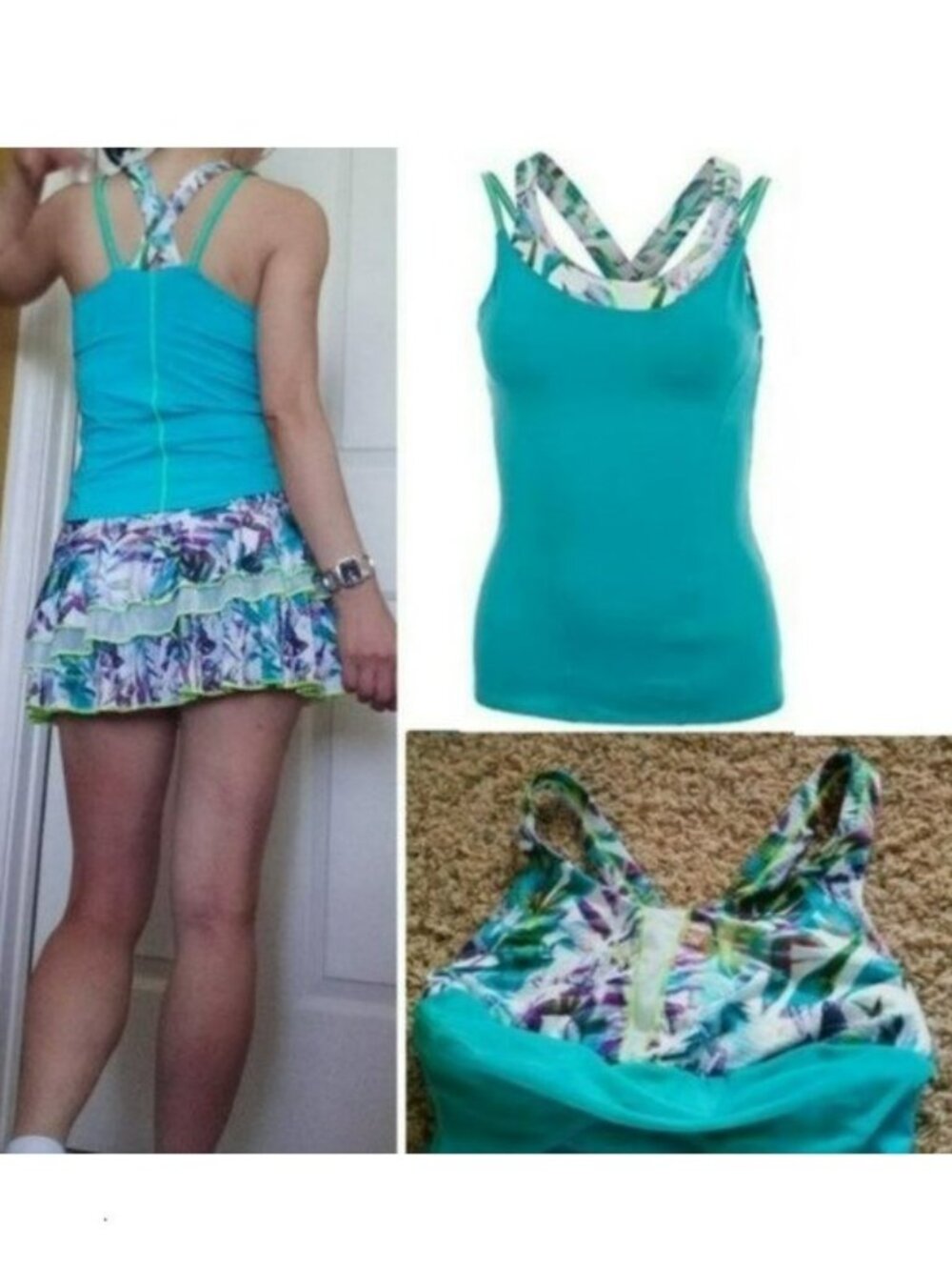 Nwt Lucky In Love Tank Top w/ Bra S Small